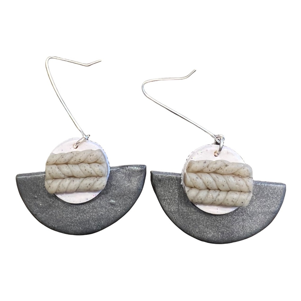 Hand crafted geometric polymer clay earrings